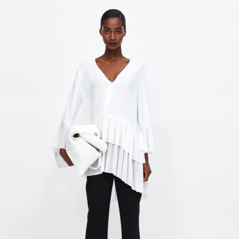 ZARA Pleated Ruffle Tunic/Dress